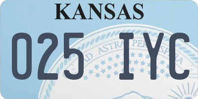 KS license plate 025IYC