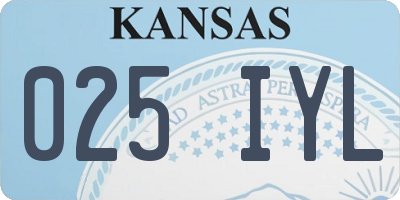 KS license plate 025IYL