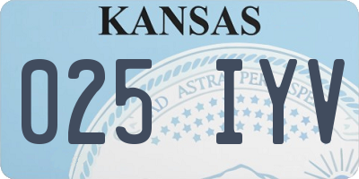KS license plate 025IYV