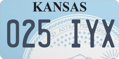 KS license plate 025IYX
