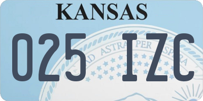 KS license plate 025IZC