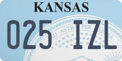 KS license plate 025IZL