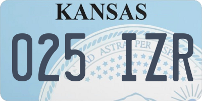 KS license plate 025IZR