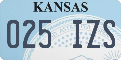 KS license plate 025IZS