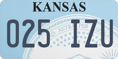 KS license plate 025IZU