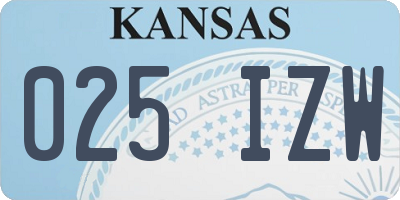 KS license plate 025IZW