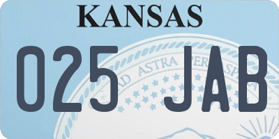 KS license plate 025JAB