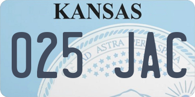 KS license plate 025JAC
