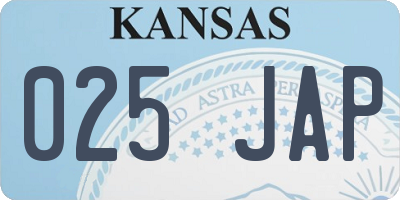 KS license plate 025JAP