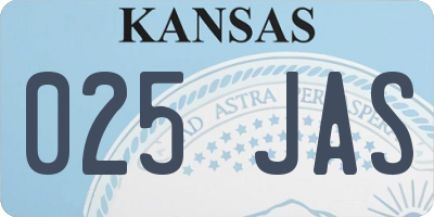 KS license plate 025JAS