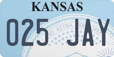 KS license plate 025JAY