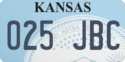 KS license plate 025JBC