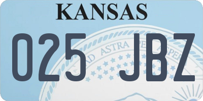 KS license plate 025JBZ