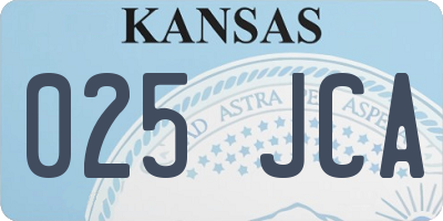 KS license plate 025JCA