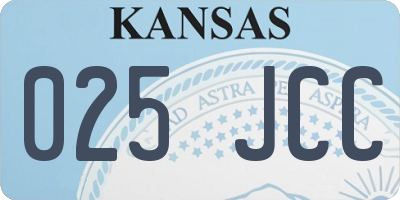 KS license plate 025JCC