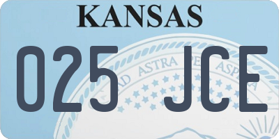 KS license plate 025JCE