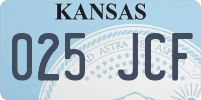 KS license plate 025JCF