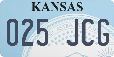 KS license plate 025JCG