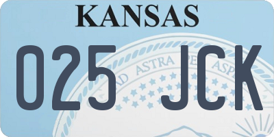 KS license plate 025JCK