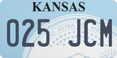 KS license plate 025JCM