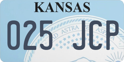 KS license plate 025JCP