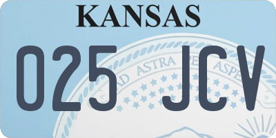 KS license plate 025JCV