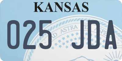 KS license plate 025JDA