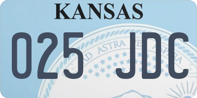 KS license plate 025JDC