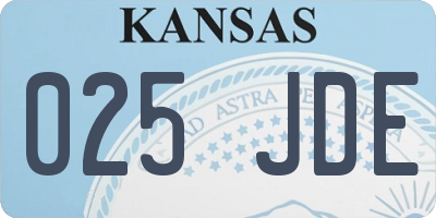 KS license plate 025JDE