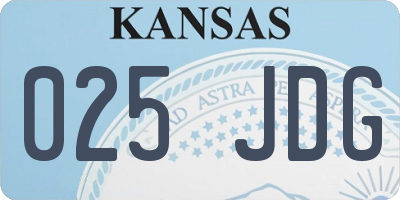 KS license plate 025JDG