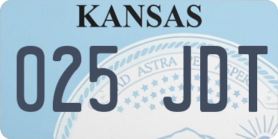 KS license plate 025JDT