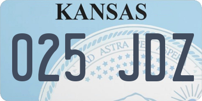 KS license plate 025JDZ