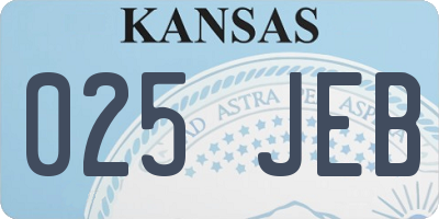 KS license plate 025JEB