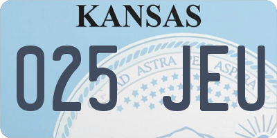 KS license plate 025JEU