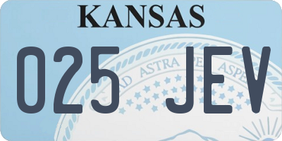 KS license plate 025JEV