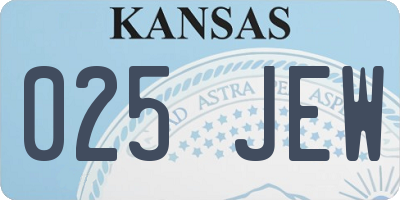 KS license plate 025JEW