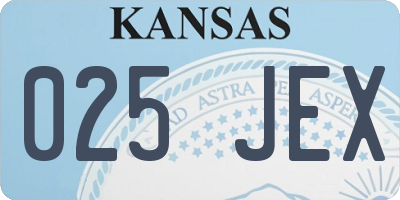 KS license plate 025JEX