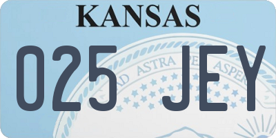 KS license plate 025JEY