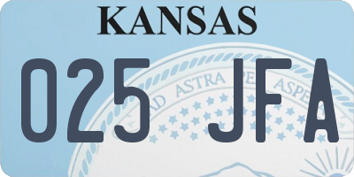 KS license plate 025JFA