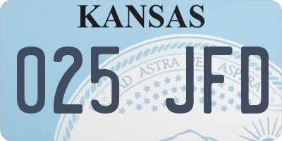 KS license plate 025JFD