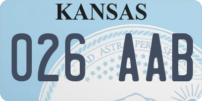 KS license plate 026AAB