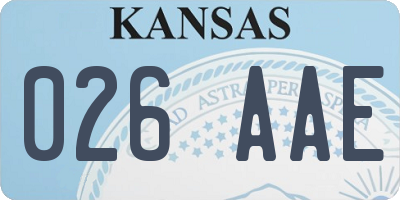 KS license plate 026AAE
