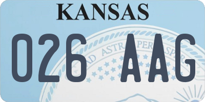 KS license plate 026AAG