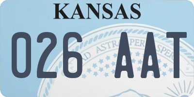 KS license plate 026AAT