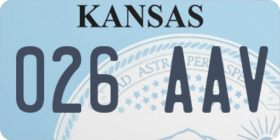 KS license plate 026AAV