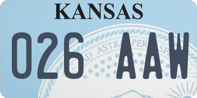 KS license plate 026AAW
