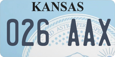 KS license plate 026AAX