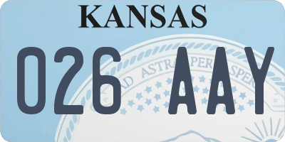 KS license plate 026AAY