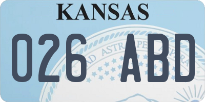 KS license plate 026ABD