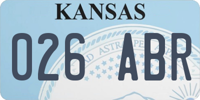 KS license plate 026ABR